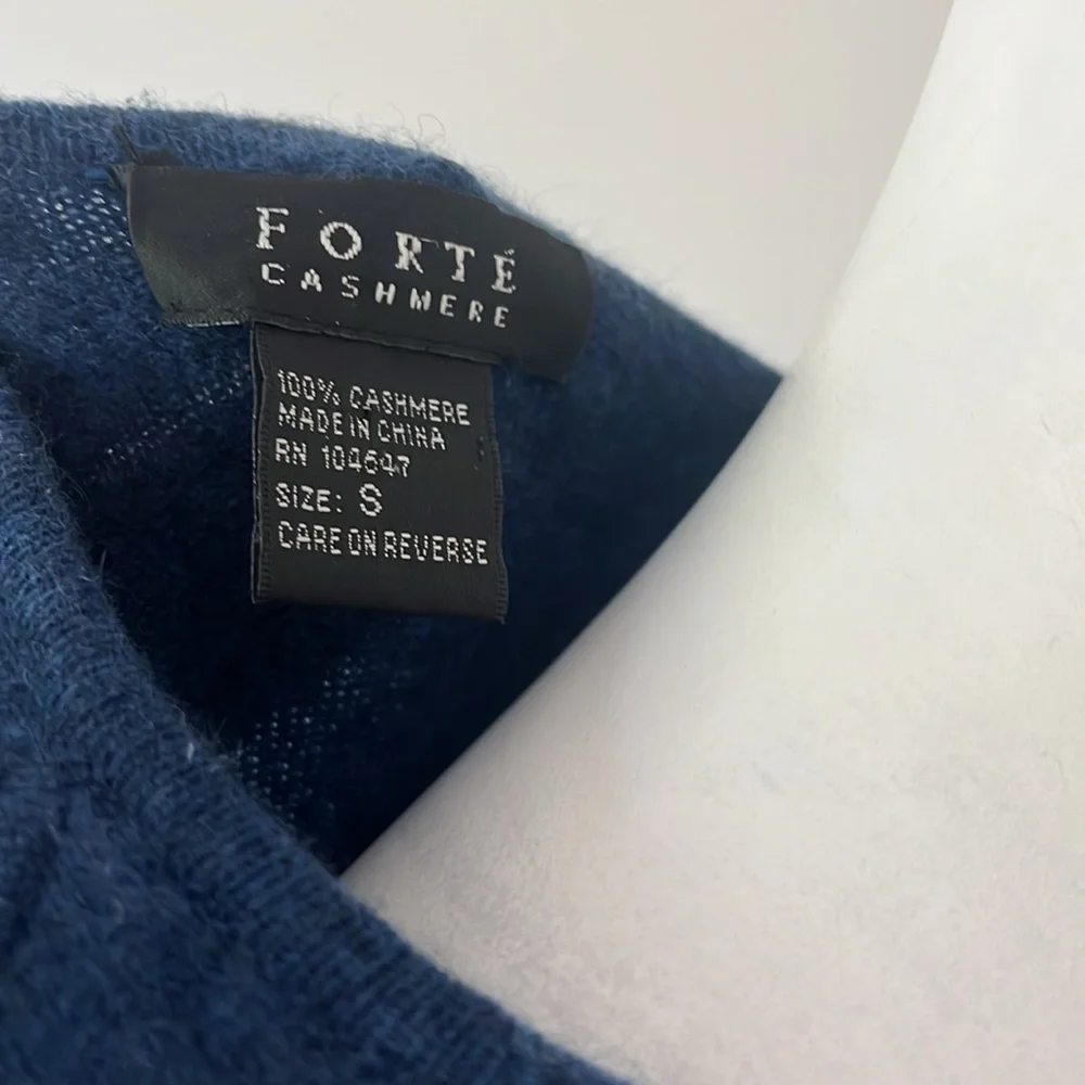 Forte Cashmere Deep Blue Navy Asymmetrical Sweater